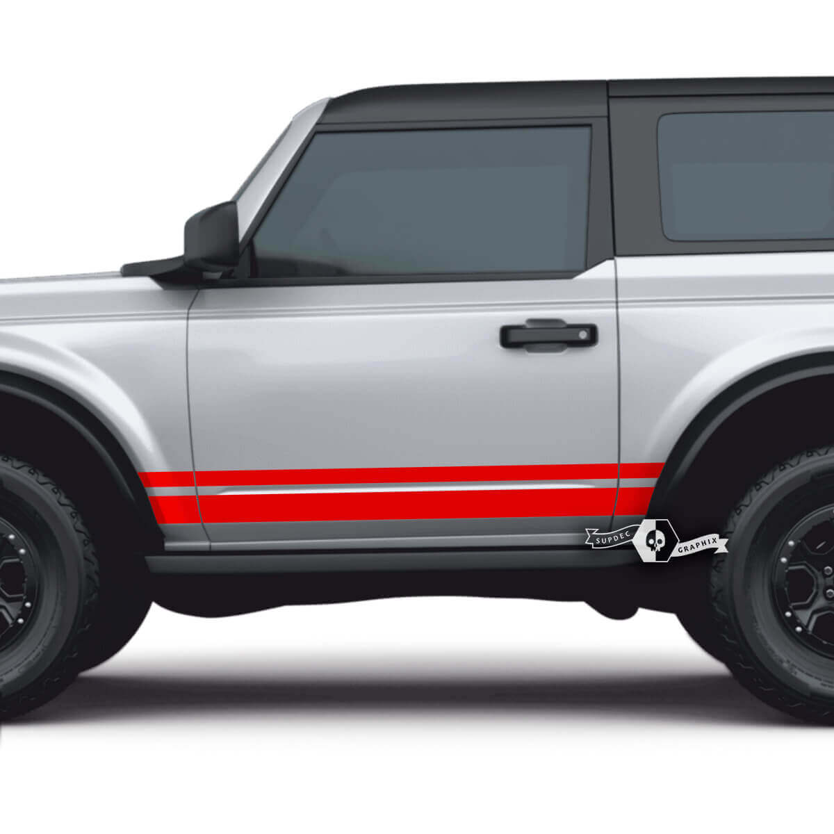 Paire d'autocollants latéraux Ford Bronco 2 portes pour Ford Bronco
