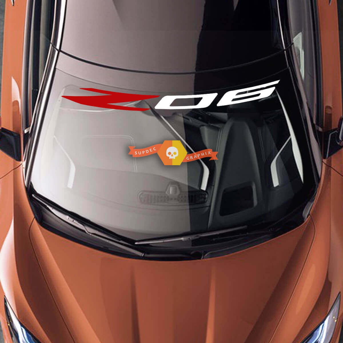 Autocollant vinyle pare-brise Z06 pour Chevrolet Corvette C8