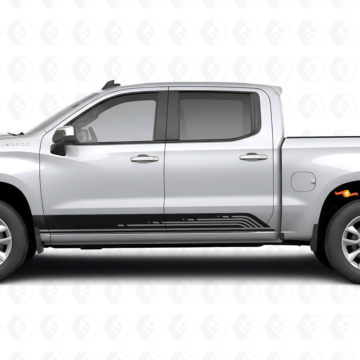 Bandes de vinyle parallèles contour porte et bas de caisse pour Chevrolet Silverado 1500 T1XX 2019-2026