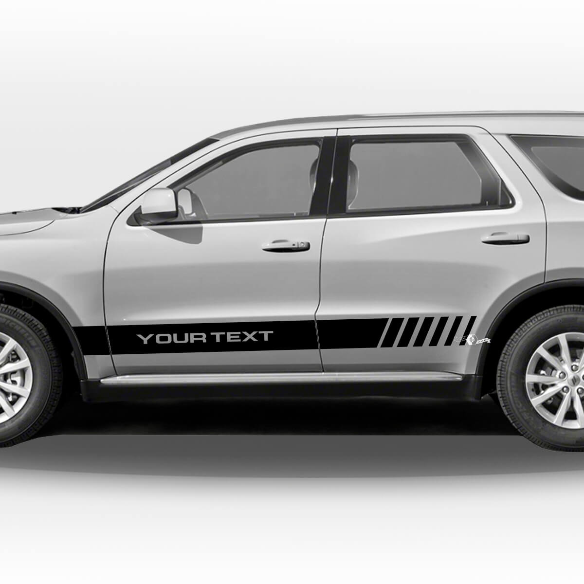Bandes de course avec texte personnalisé Autocollant vinyle latéral pour Dodge Durango