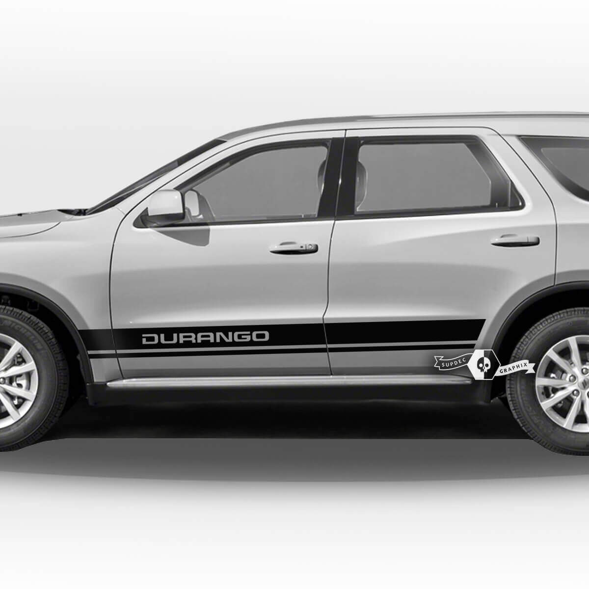 Paire Dodge Durango Portes latérales Rocker Panel Trim Stripes Autocollants en vinyle
