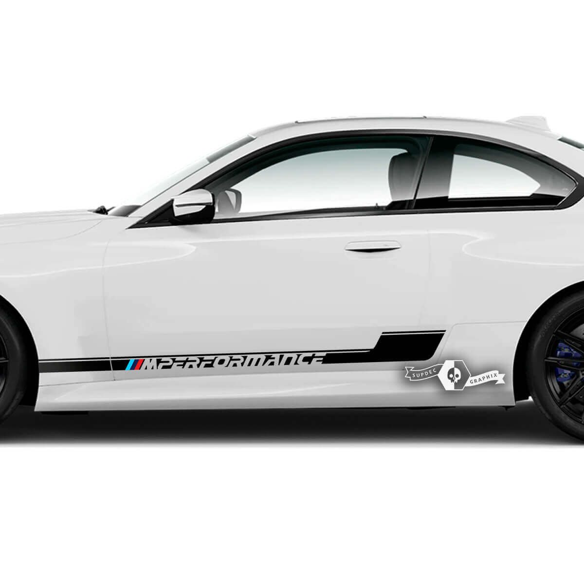 Paire BMW M2 M240 G42 F22 F87 M Performance Bande latérale Portes Logo Stripe Vinyl Decal Sticker
