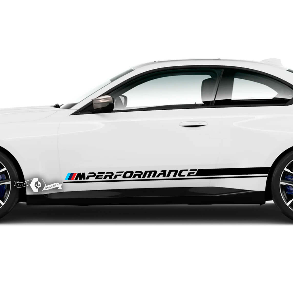 Paire BMW M2 M240 G42 F22 F87 M Performance Side Line Stripe Portes Stripe Vinyl Decal Sticker
