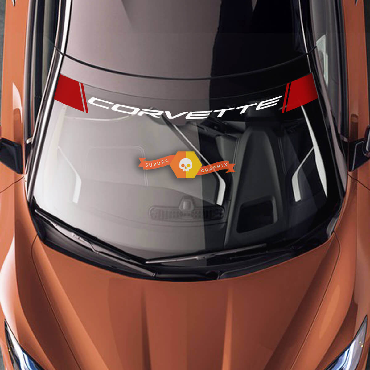 Autocollant Vinyle Pare-brise Corvette pour Chevrolet Corvette C8