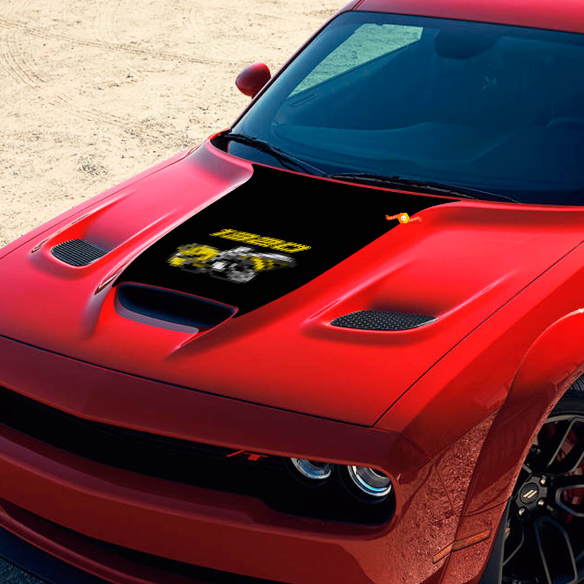Autocollant vinyle de capot style 1320 Super Bee pour Dodge Challenger