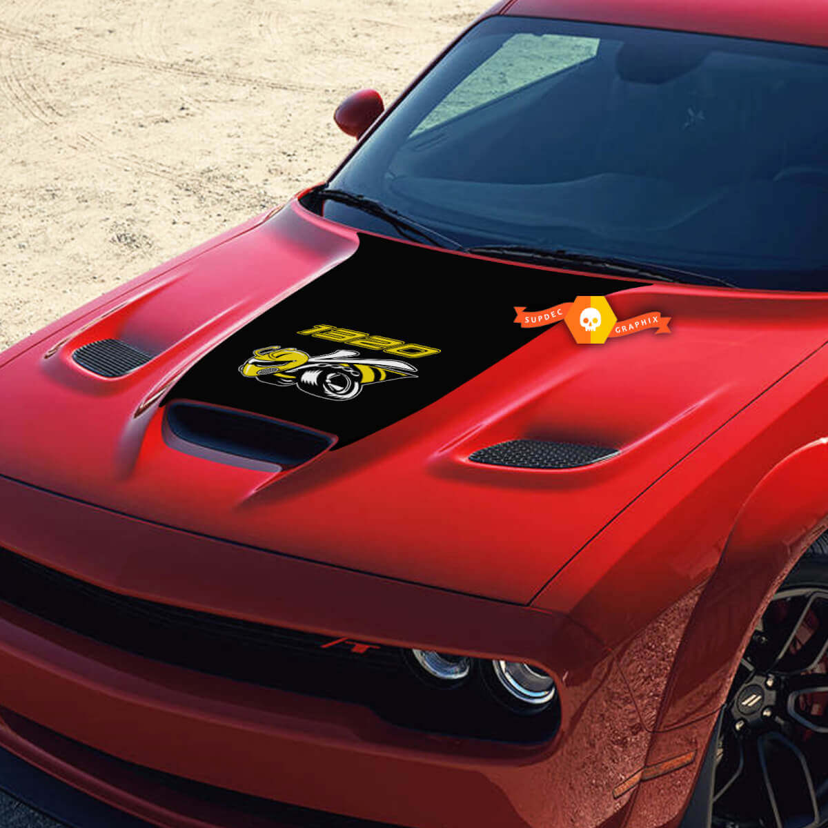 Capot Dodge Challenger 1320 Bee Vinyl Decal Sticker Hood Graphics
