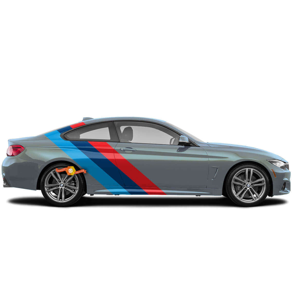 Kit d'autocollants vinyle triple bande latérale style M pour modèles BMW