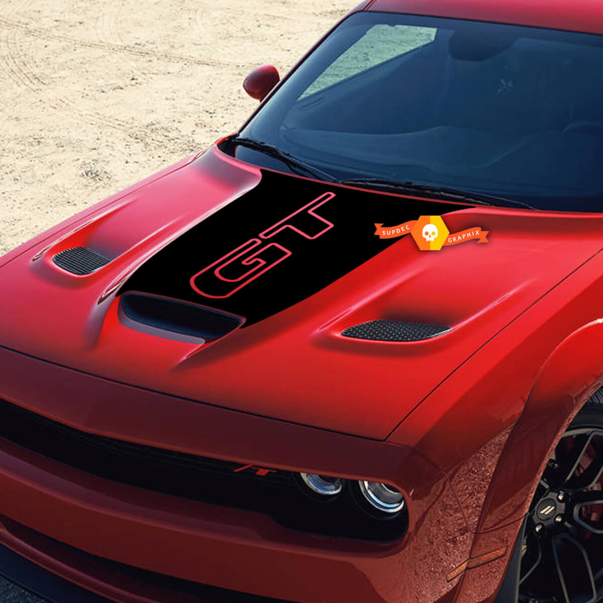 Capot Dodge Challenger 1320 Bee Logo Vinyle Autocollant Hood Graphics
