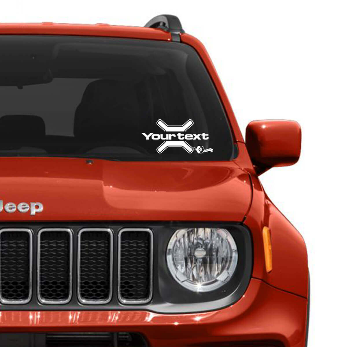 Autocollant en vinyle graphique personnalisé pour pare-brise et fenêtre de Jeep Renegade