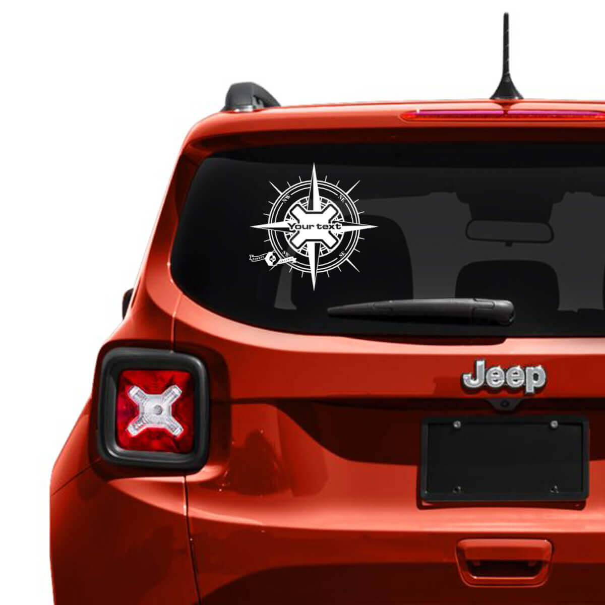 Autocollant vinyle texte personnalisé pour fenêtre de hayon Compass Jeep Renegade