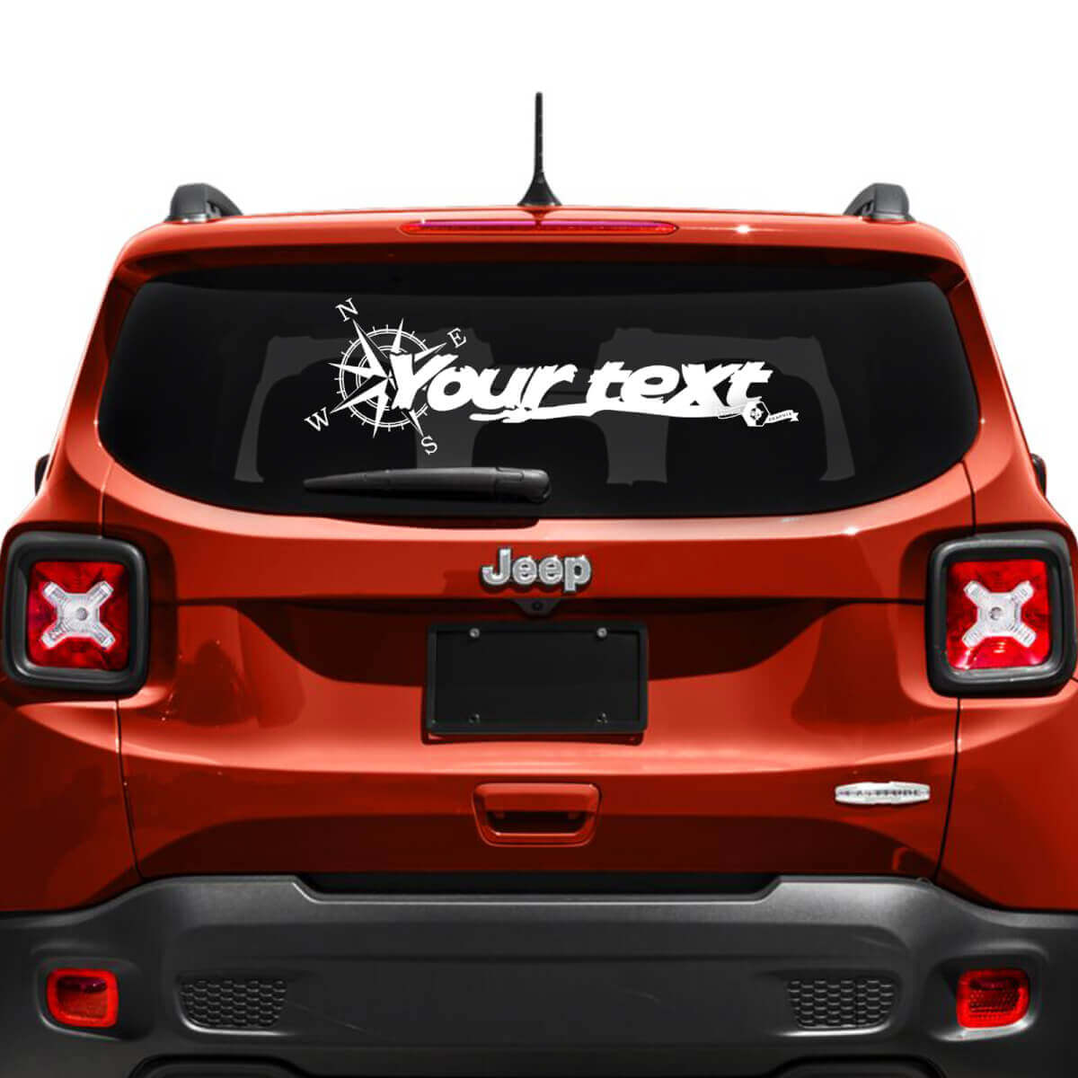 Jeep Renegade Hayon Fenêtre Boussole Pneu Piste Vinyle Autocollant Autocollant
