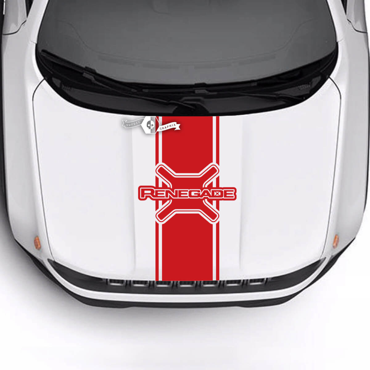 Jeep Renegade Trailhawk Sport Hood Logo Stripe Vinyl Autocollant autocollant
