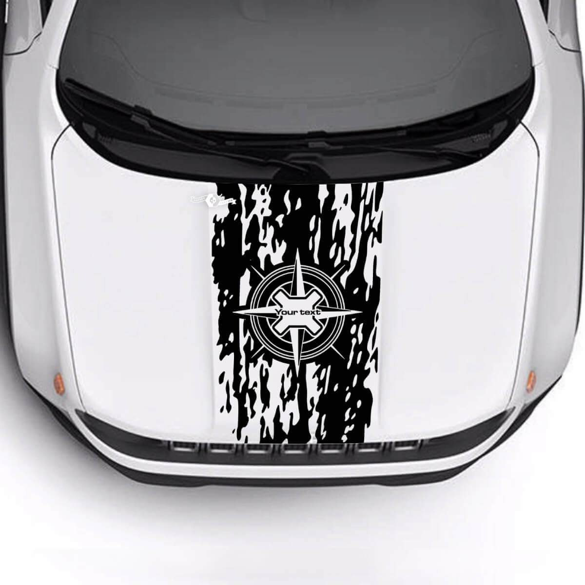 Autocollant vinyle personnalisé boussole drapeau battu détruit capot pour Jeep Renegade Trailhawk