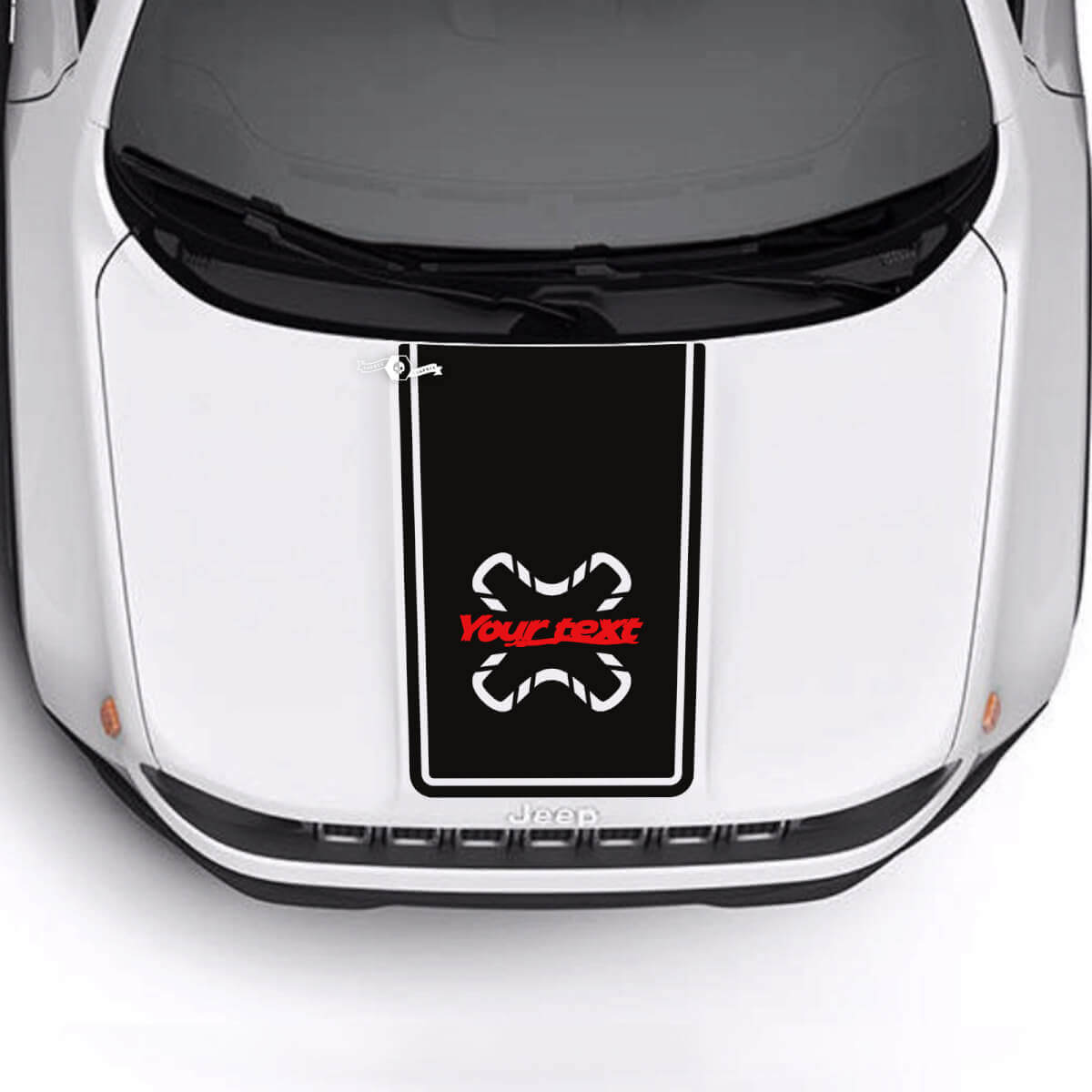 Autocollant vinyle décoration capot personnalisé 2 couleurs pour Jeep Renegade Trailhawk