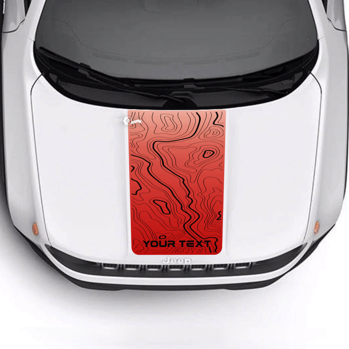 Autocollant Vinyle Bande Topographique Sportive pour Capot 2 Couleurs pour Jeep Renegade Trailhawk