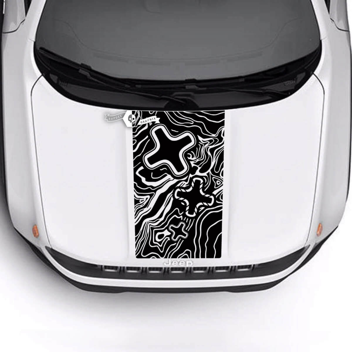 Jeep Renegade Trailhawk Sport Carte topographique Hood Stripe Vinyl Decal Sticker
