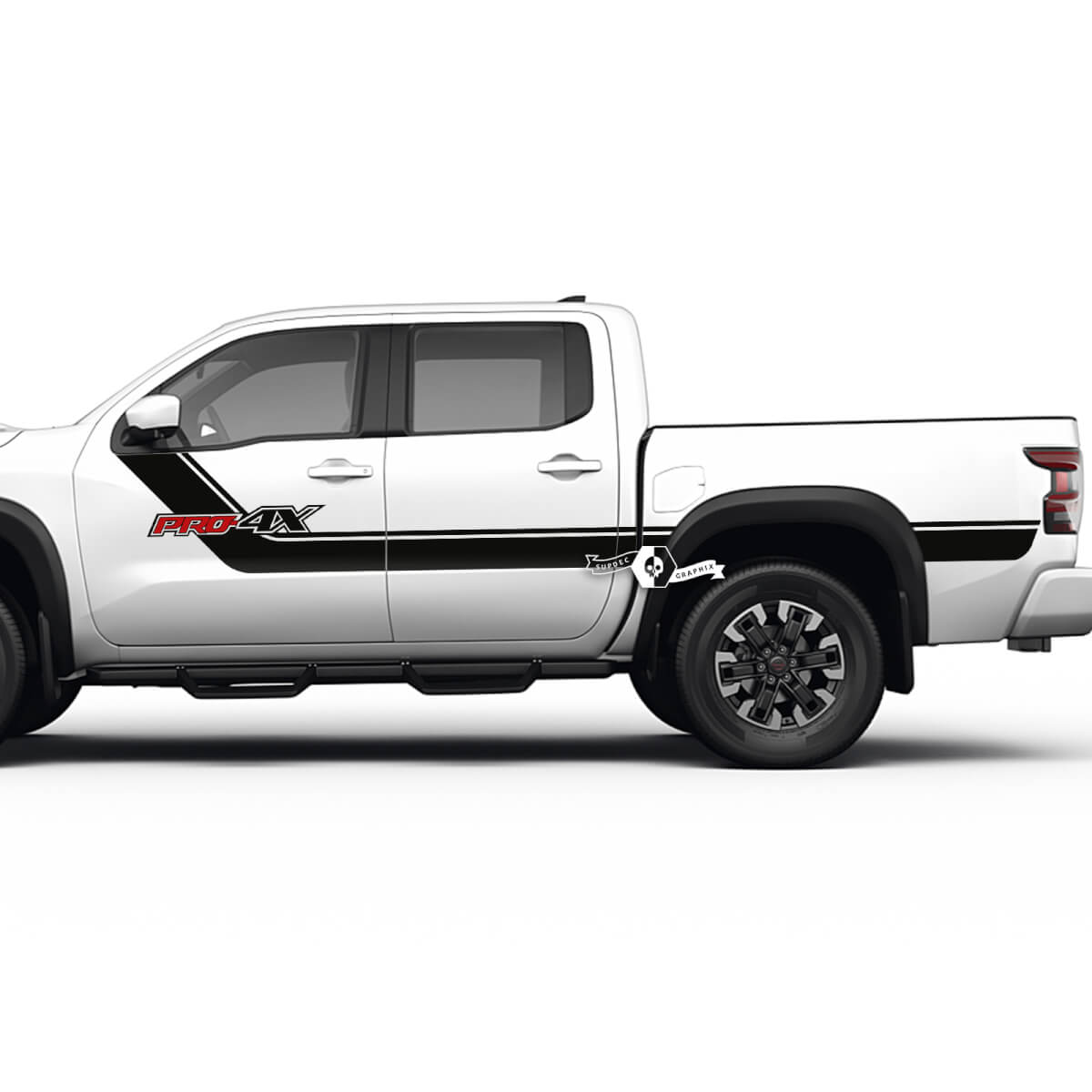 Autocollants à rayures latérales complètes pour Nissan Frontier PRO-4X 2022 – 2024

