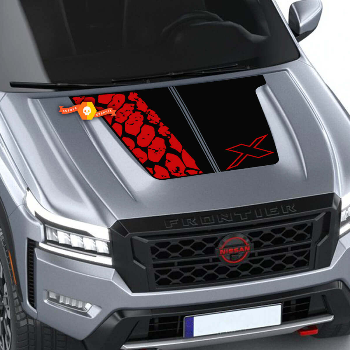 Capot NISSAN Frontier pneu piste X Logo vinyle autocollants décalcomanies 4x4 graphiques Nismo 2 couleurs
