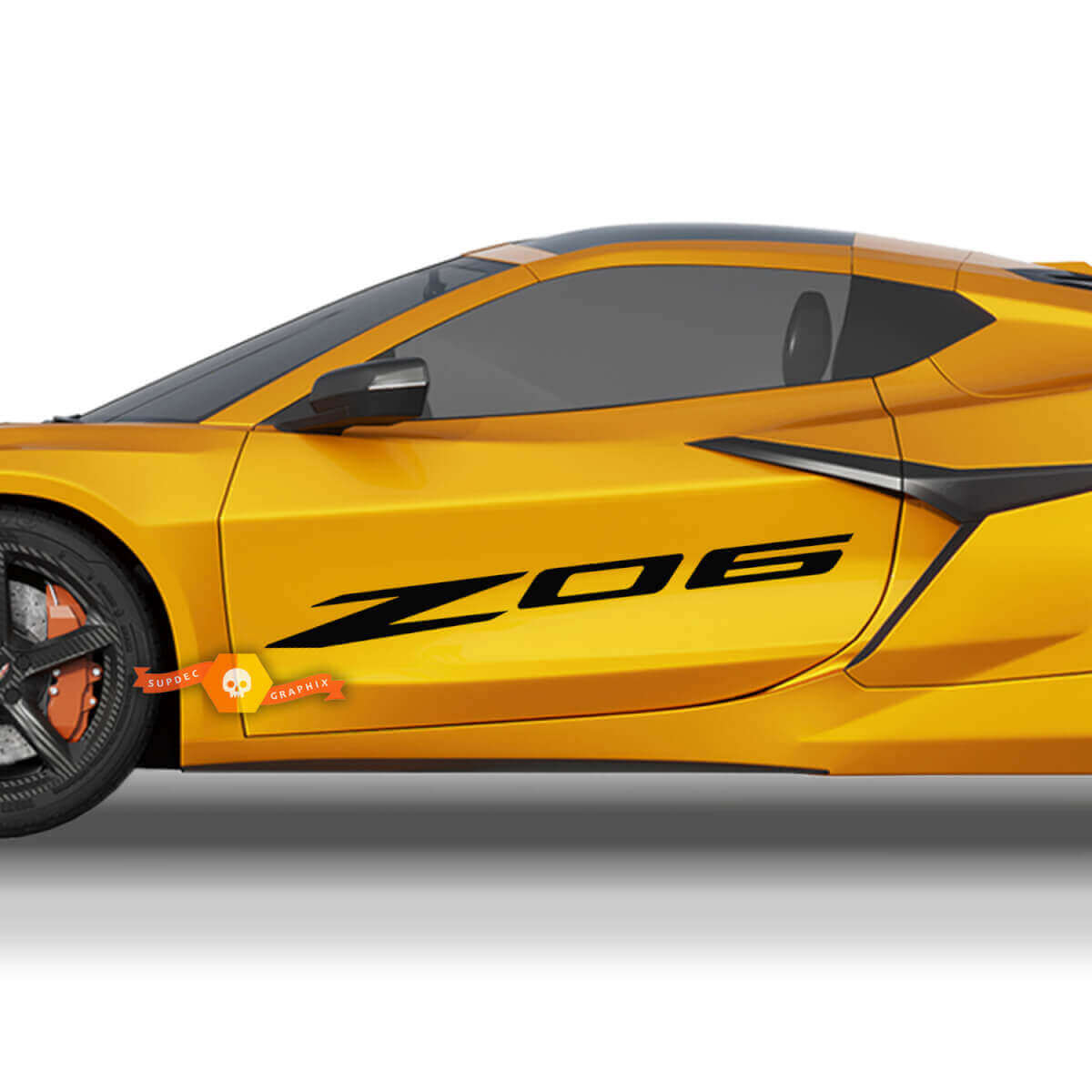 Autocollants Vinyle Logo Porte Latérale Z06 Paire pour Chevrolet Corvette