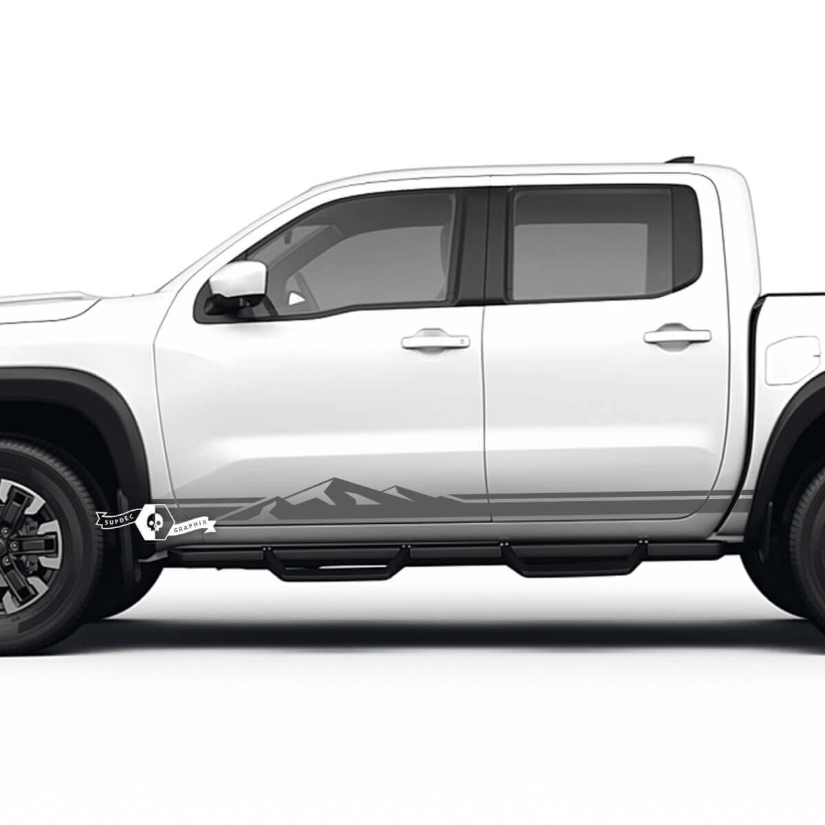 Kit d'autocollants en vinyle bandes latérales style montagne pour Nissan Frontier