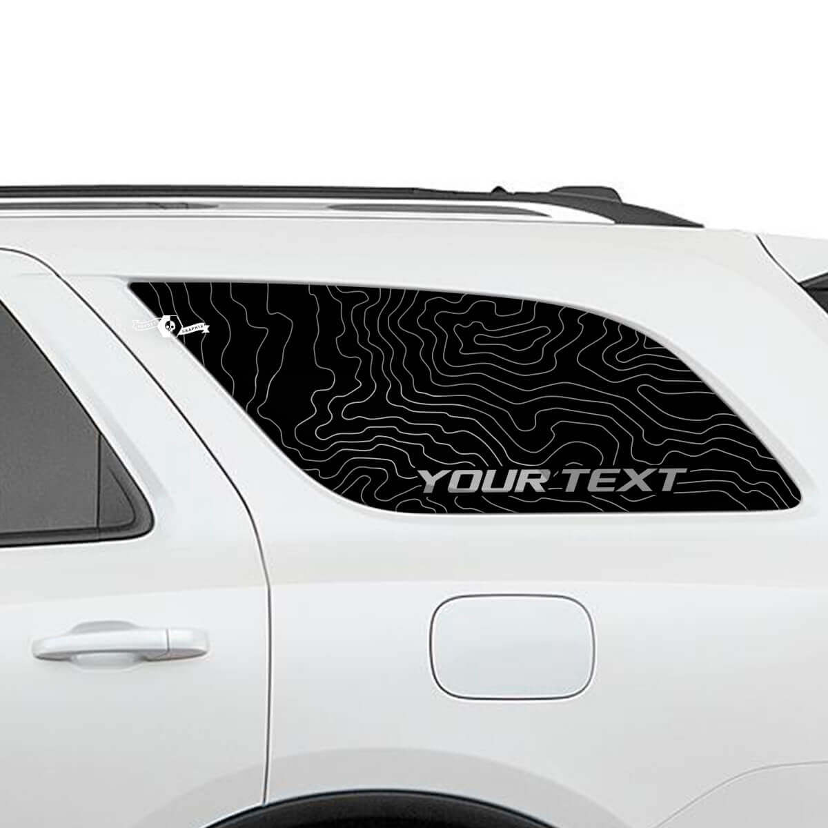 Autocollants Vinyles de Carte Topographique pour Vitre Latérale Arrière Paire pour Dodge Durango