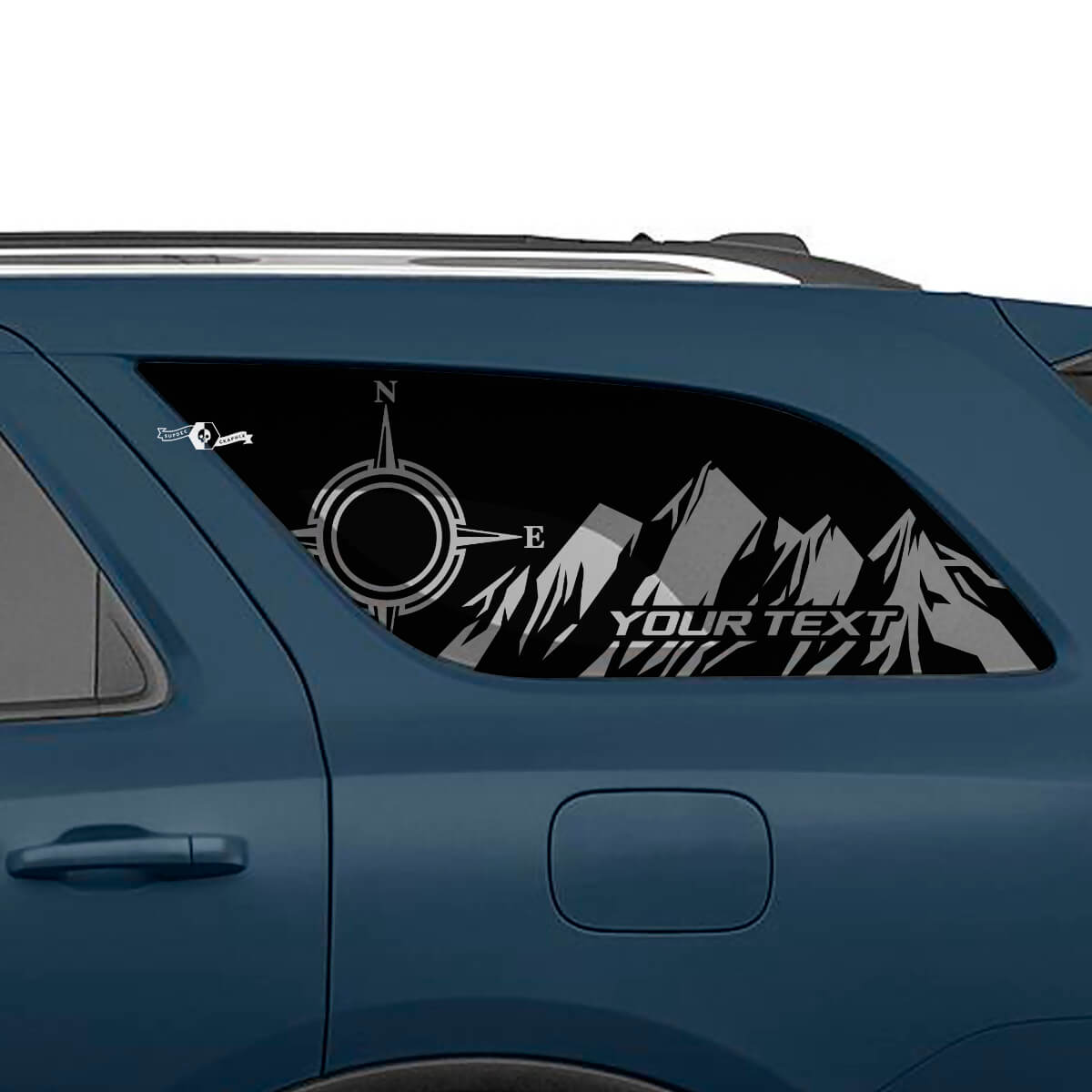 Kit d'autocollants vinyle style montagnes pour fenêtre latérale arrière Dodge Durango