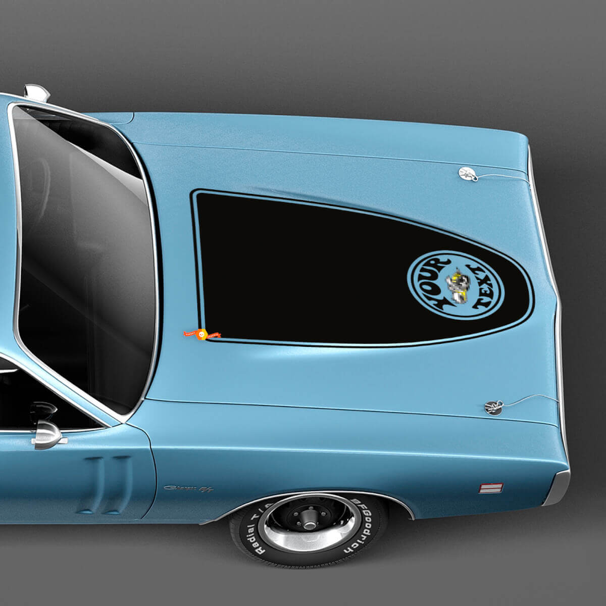 Autocollant vinyle personnalisé Super Bee pour capot Dodge Charger 1971