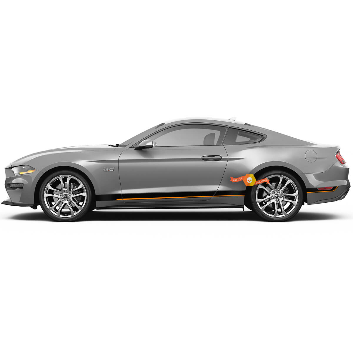 Paire Ford Mustang Mach Rétro Rocker Decal Voiture Véhicule Vinyle Autocollant Shelby Sport Racing Stripe Trim 2 Couleurs
