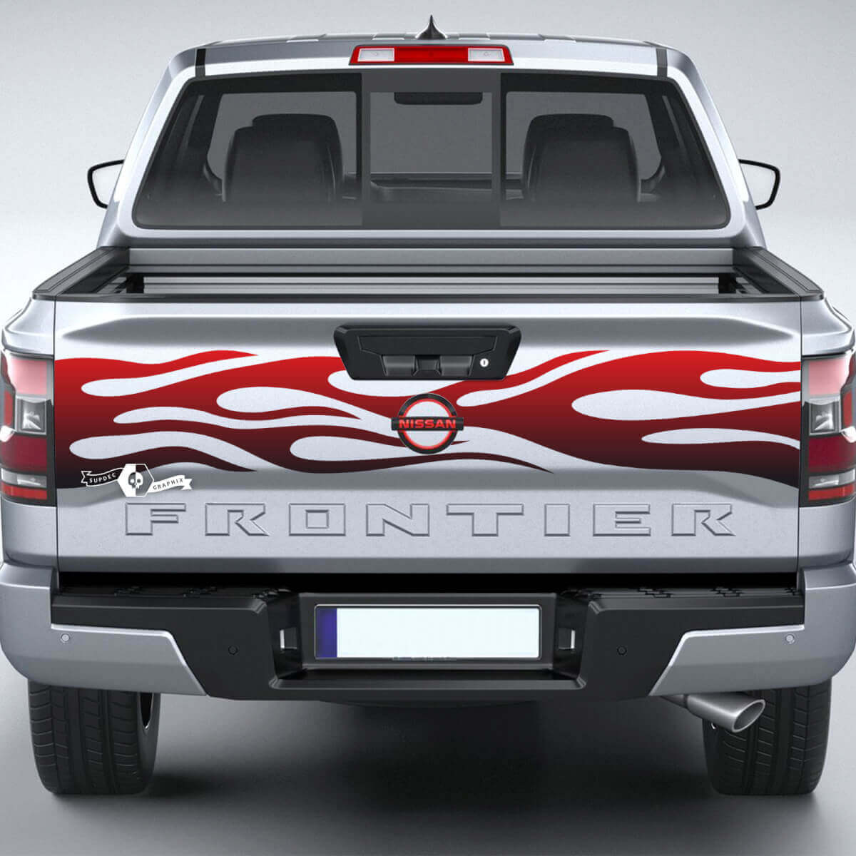 Nissan Frontier Hayon Flamme Vinyle Autocollants Décalcomanies Graphiques Dégradé 2 Couleurs
