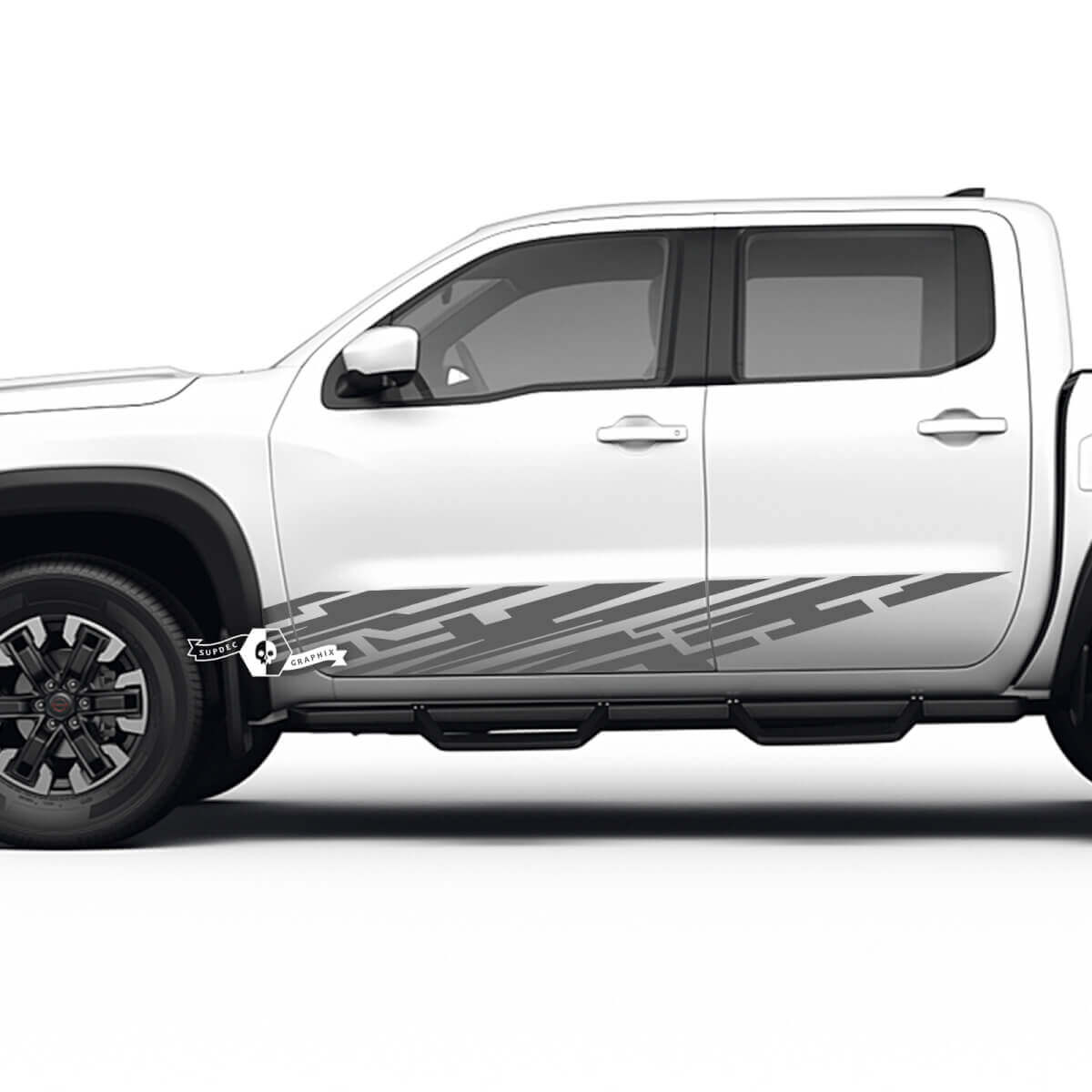 Paire de portes panneau à bascule Nissan Frontier détruit Grange vinyle autocollants décalcomanies graphiques
