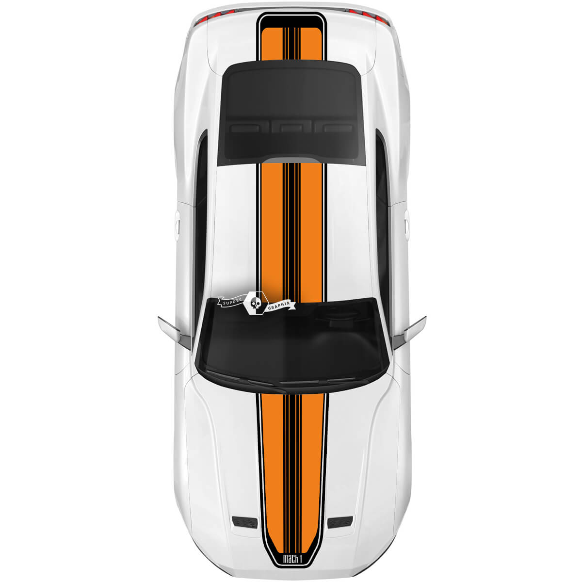 Ford Mustang Mach 1 capot toit hayon autocollant vinyle autocollant Shelby Sport Racing lignes rayures 2 couleurs
