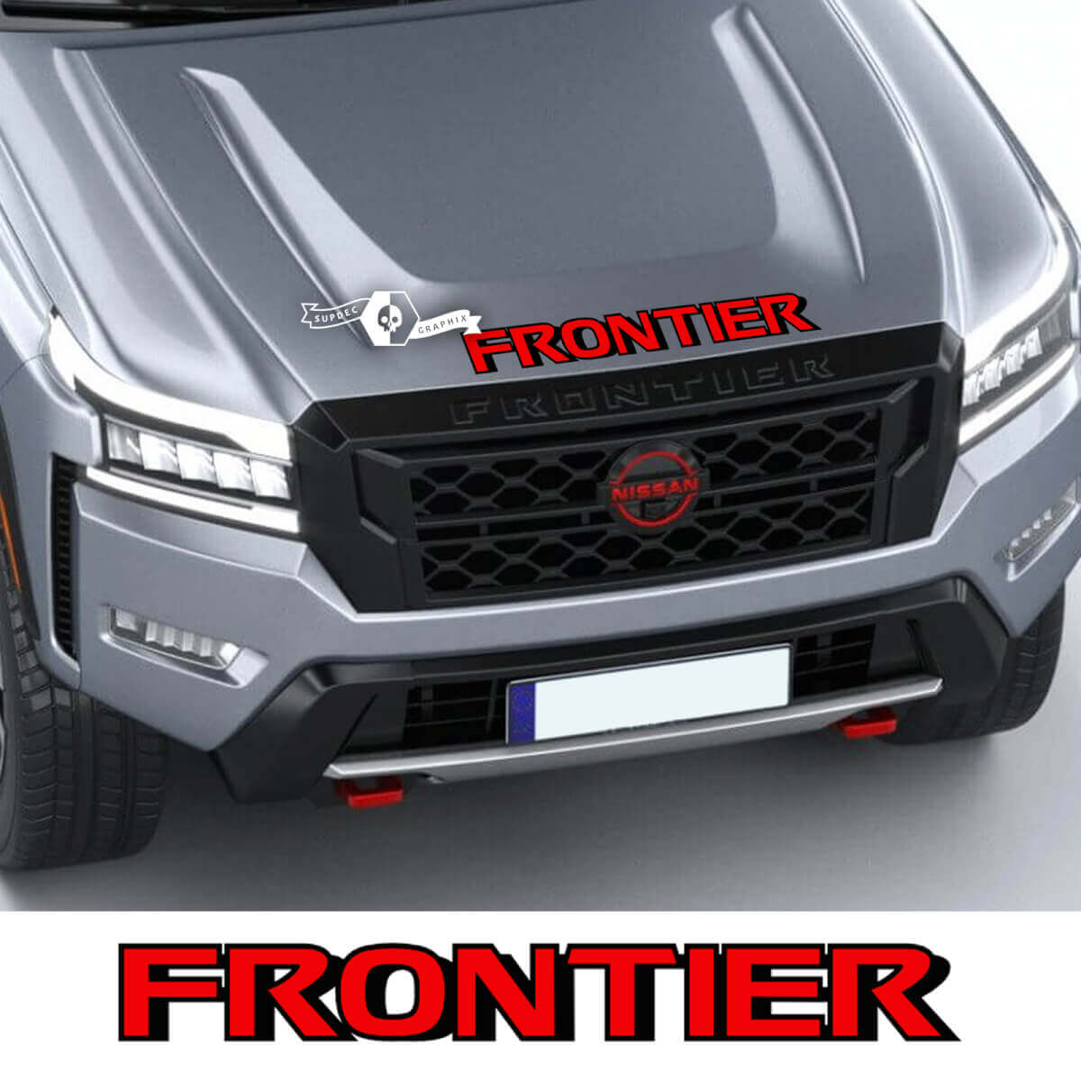 Nissan Frontier S SV Pro-4x Autocollant de capot en vinyle avec logo graphique 2 couleurs
