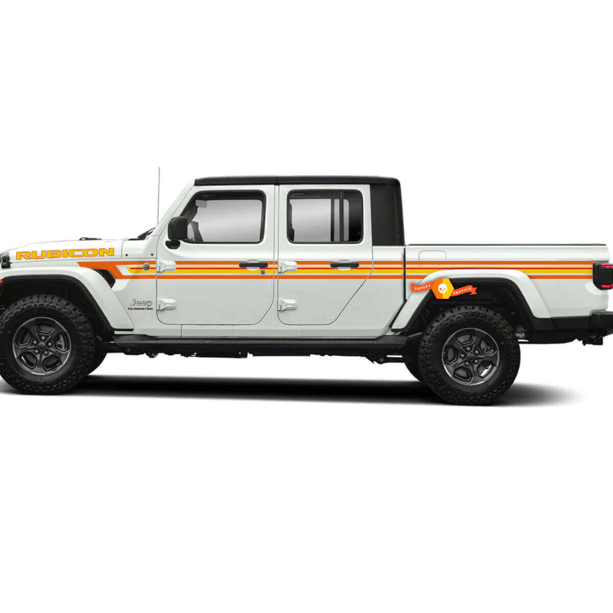 Kit de décalcomanies vinyle à bandes rétro pour capot et côtés pour Jeep Gladiator