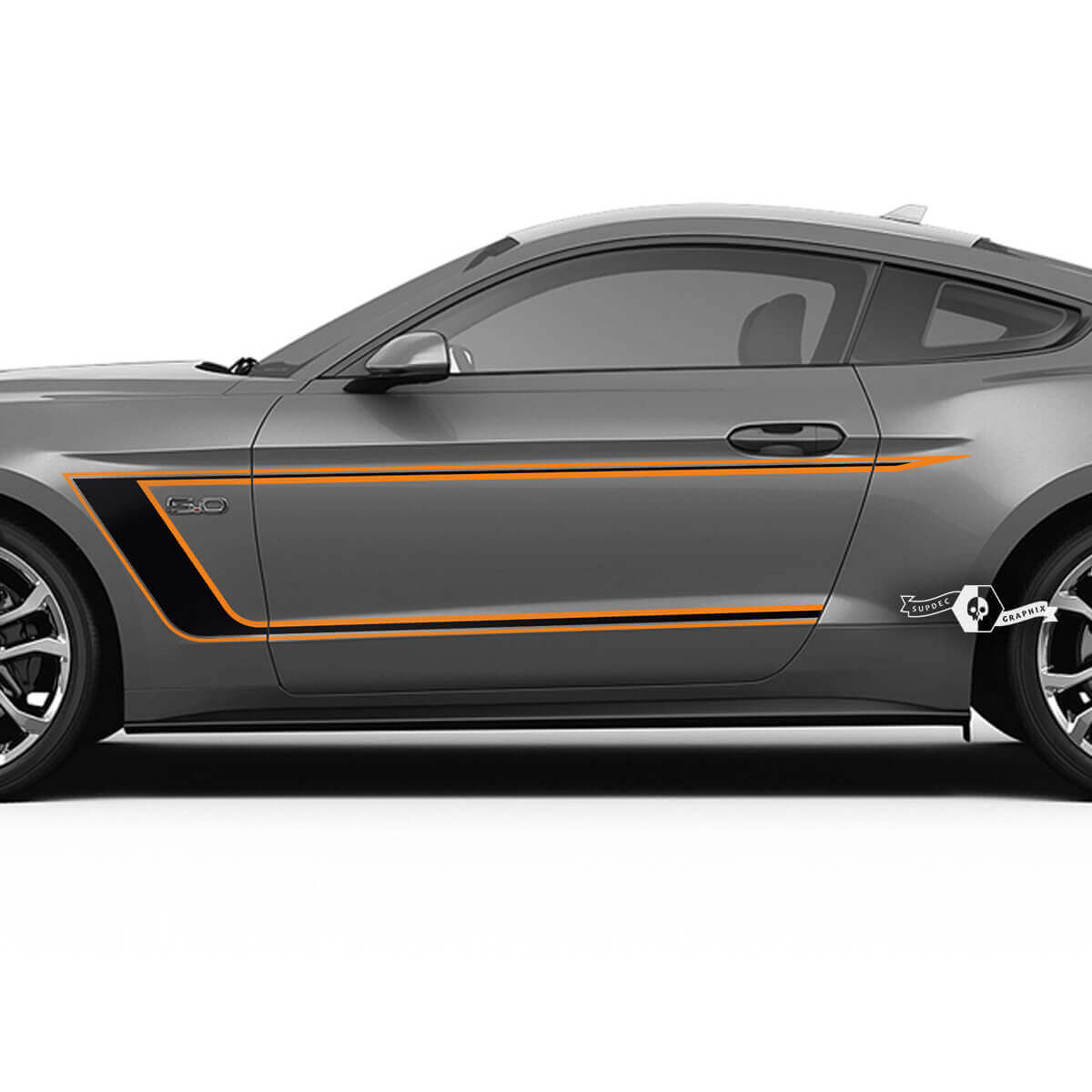 Paire de bandes de portes pour Ford Mustang Shelby GT500 GT350 Mach 1 Mach 1 2 couleurs
