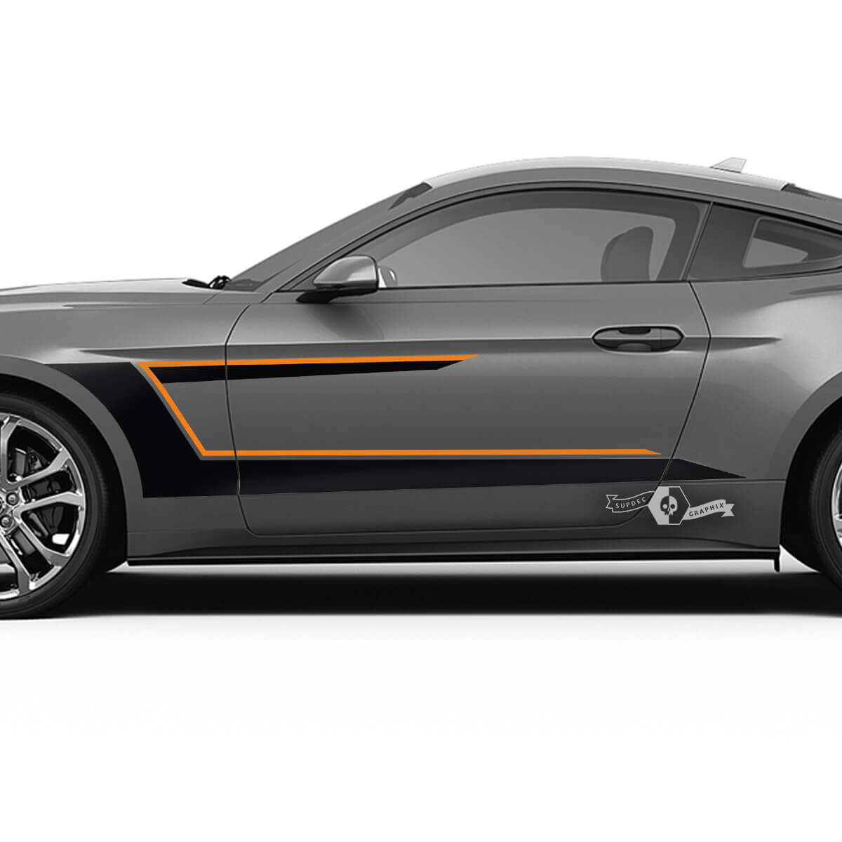 Kit d'autocollants latéraux en vinyle à double bande de course pour Musclecar Musclecarmodel 2016-23