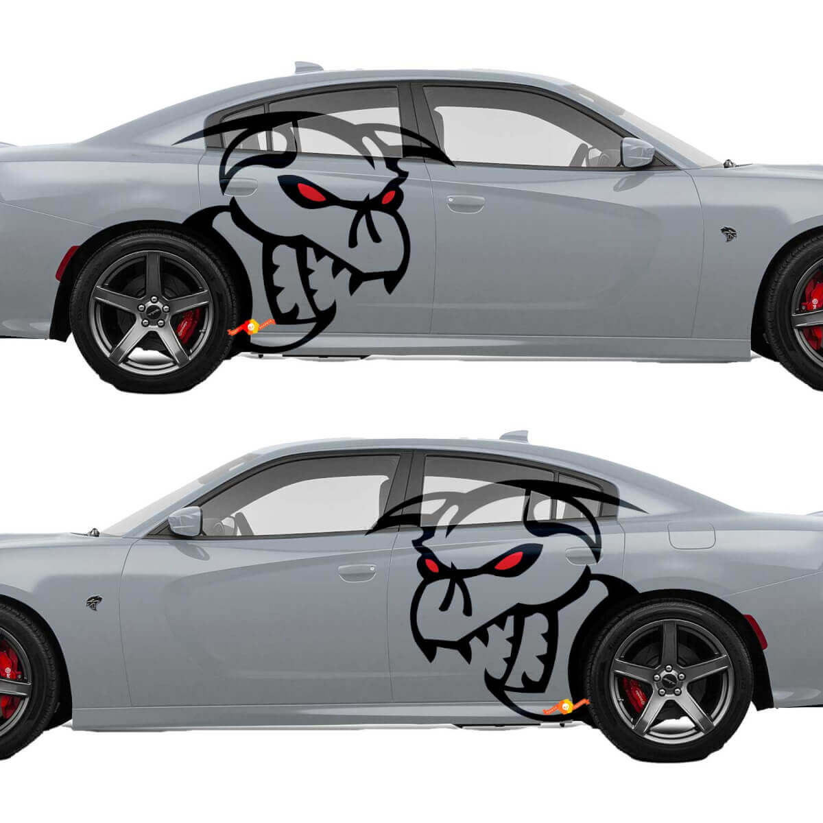 Kit de stickers vinyl latéraux style démon pour Dodge Challenger Charger
