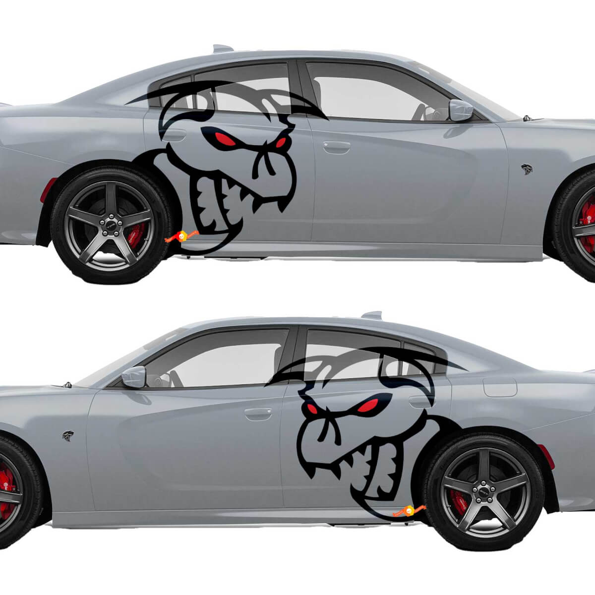 Énormes autocollants tribaux graphiques en vinyle pour Dodge Challenger Charger Mopar SRT Hellcat Demon Logo HEMI 392
