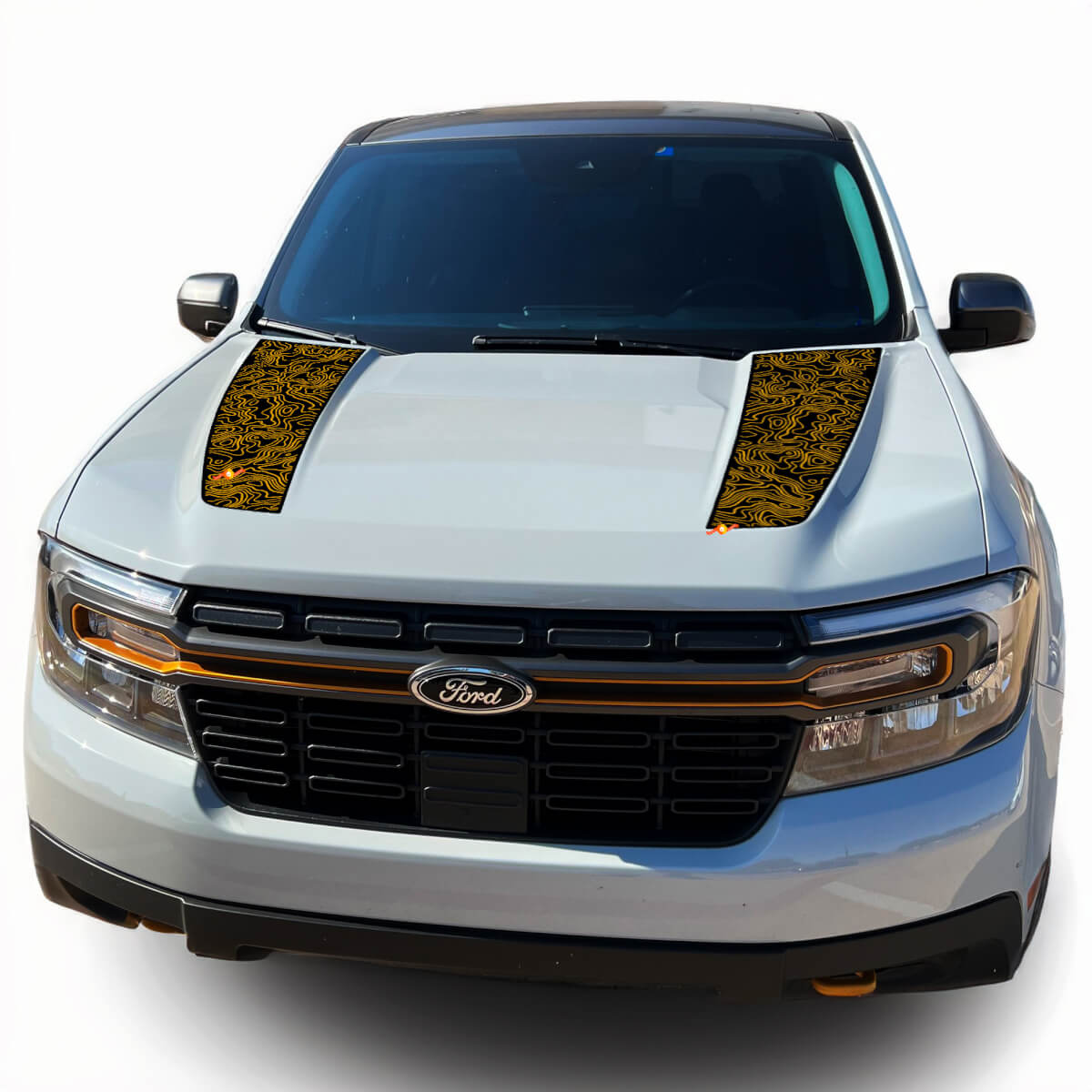 Ford Maverick Tremor Hood Graphics Carte topographique Autocollants en vinyle Décalcomanies 2 couleurs
