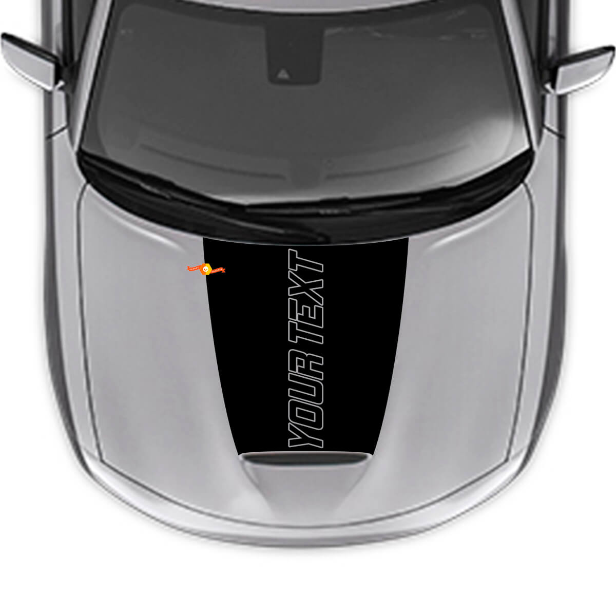 Autocollant vinyle personnalisé avec contour de texte pour capot Dodge Charger 2015-2024