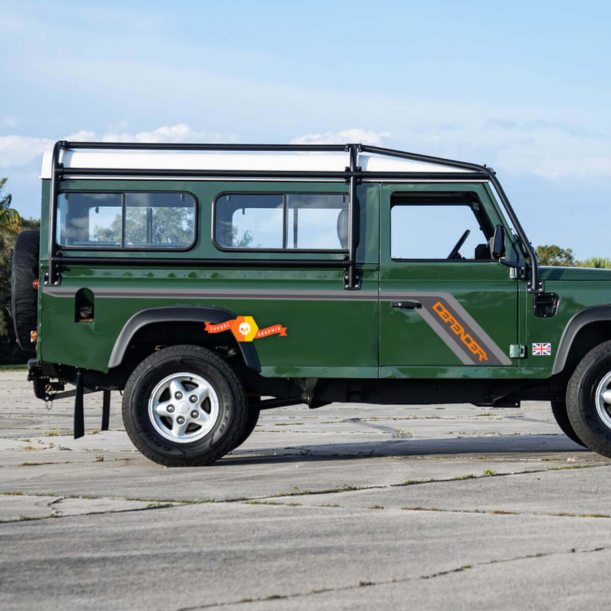 Land Rover Defender 110 3 portes latérales autocollant autocollant
