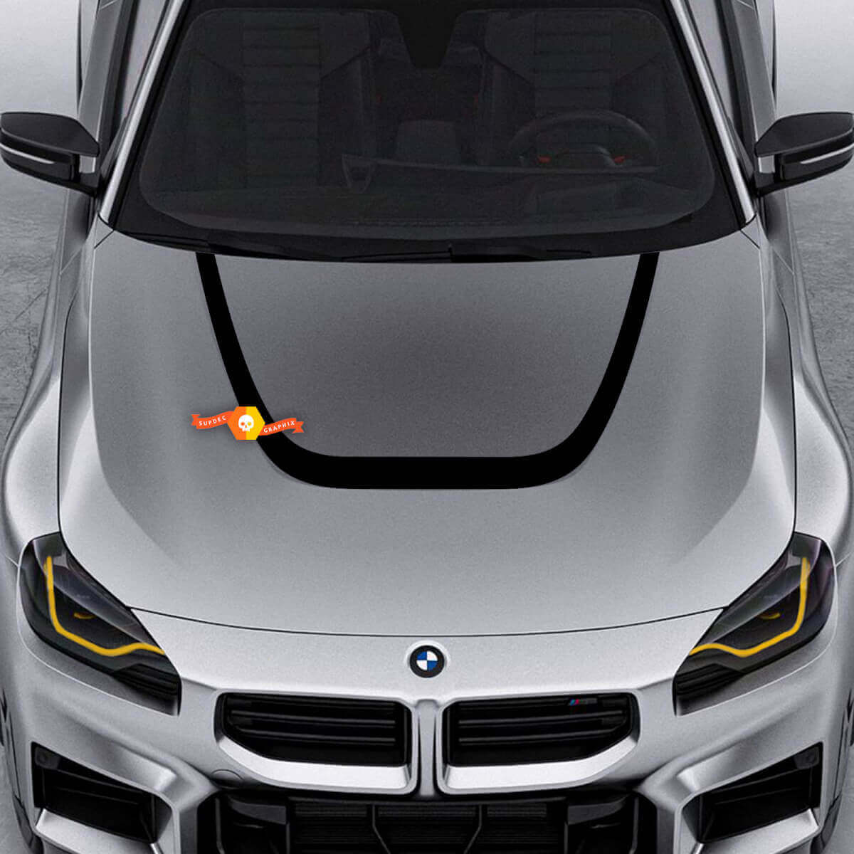 Autocollant en vinyle incurvé en forme de U pour capot BMW M2 G87