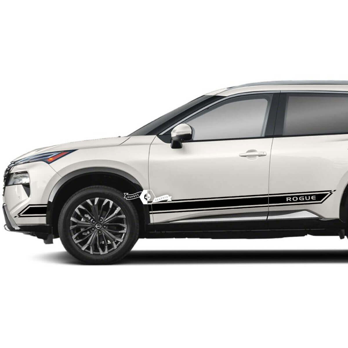 Paire Nissan Rogue Side Door Rocker Panel Stripes Autocollant Autocollant Vinyle Graphique
