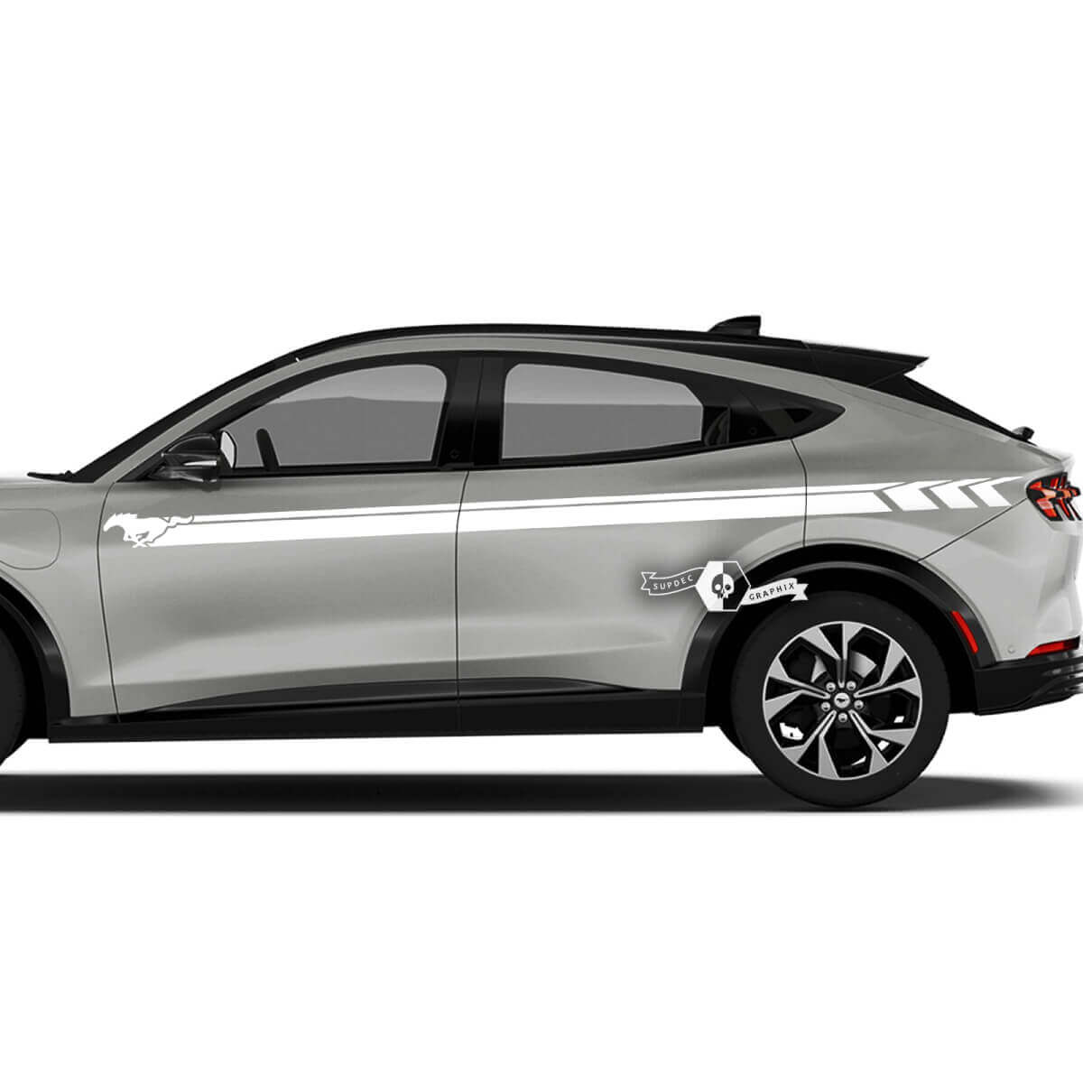 Paire d’autocollants en vinyle Musclecar Musclecarmodel MACH-E MACH E Doors Line Stripes Side Door Decal
