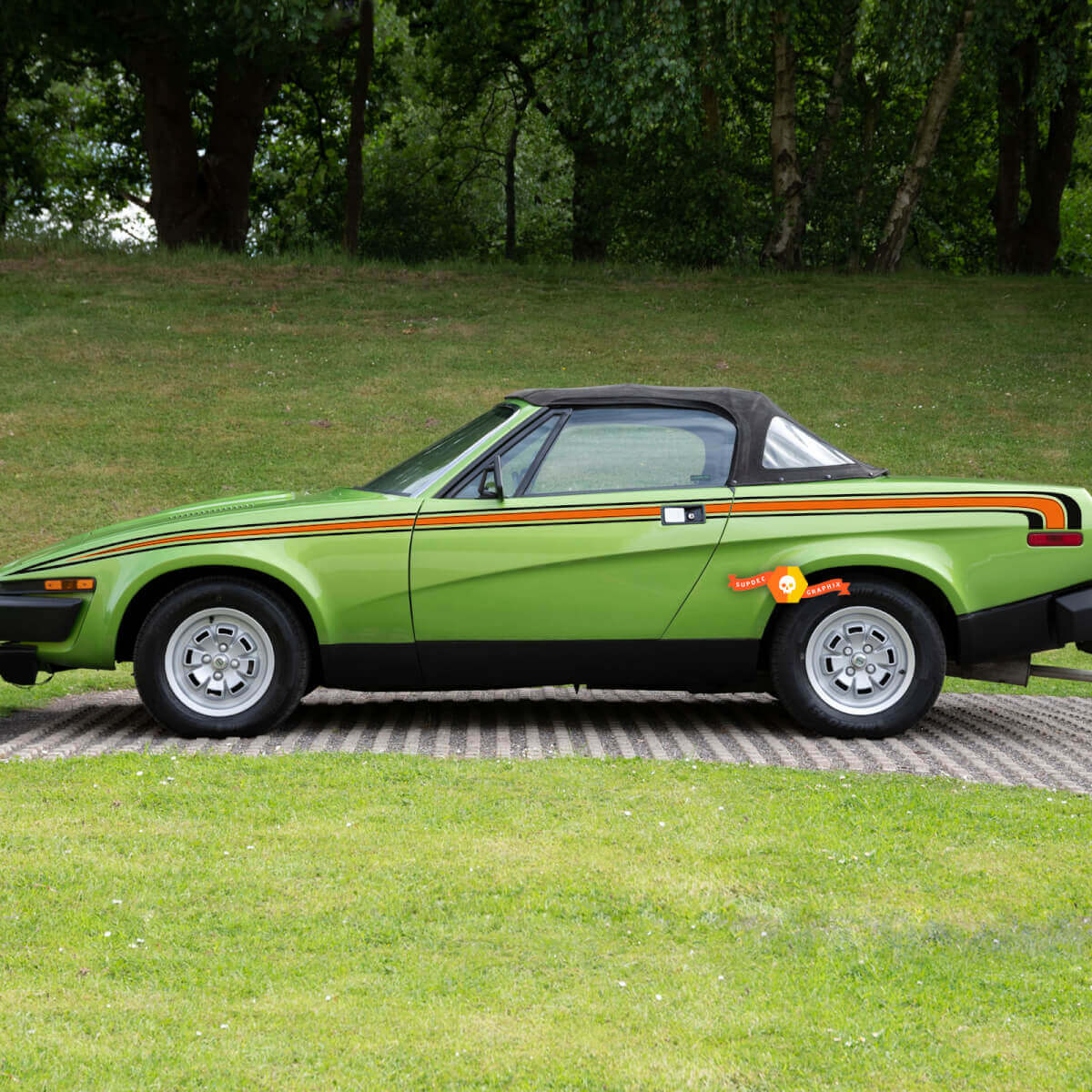 Kit d'autocollants vinyle à bandes latérales style rétro pour Triumph TR7