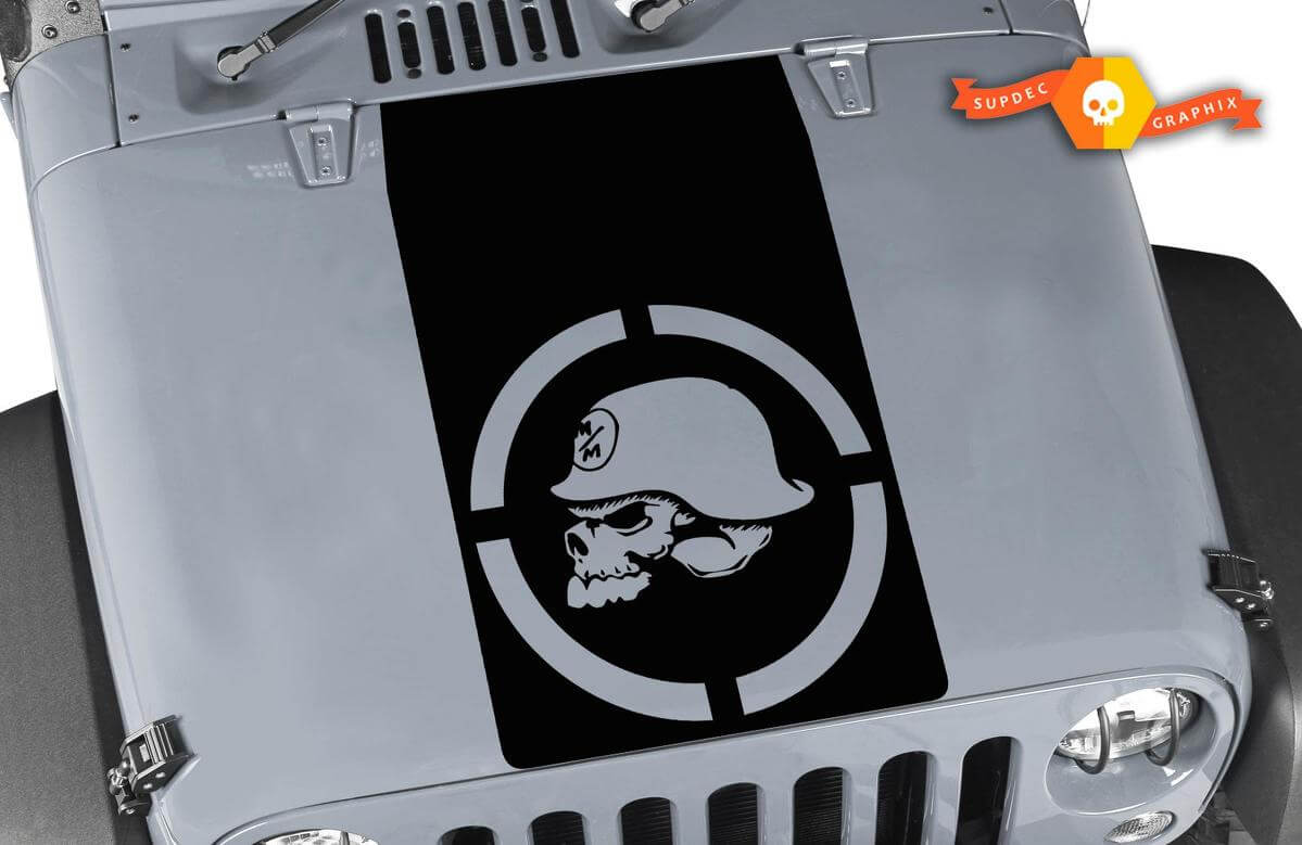 Autocollant en vinyle capot Metal Mulisha Skull Blackout pour Jeep Wrangler