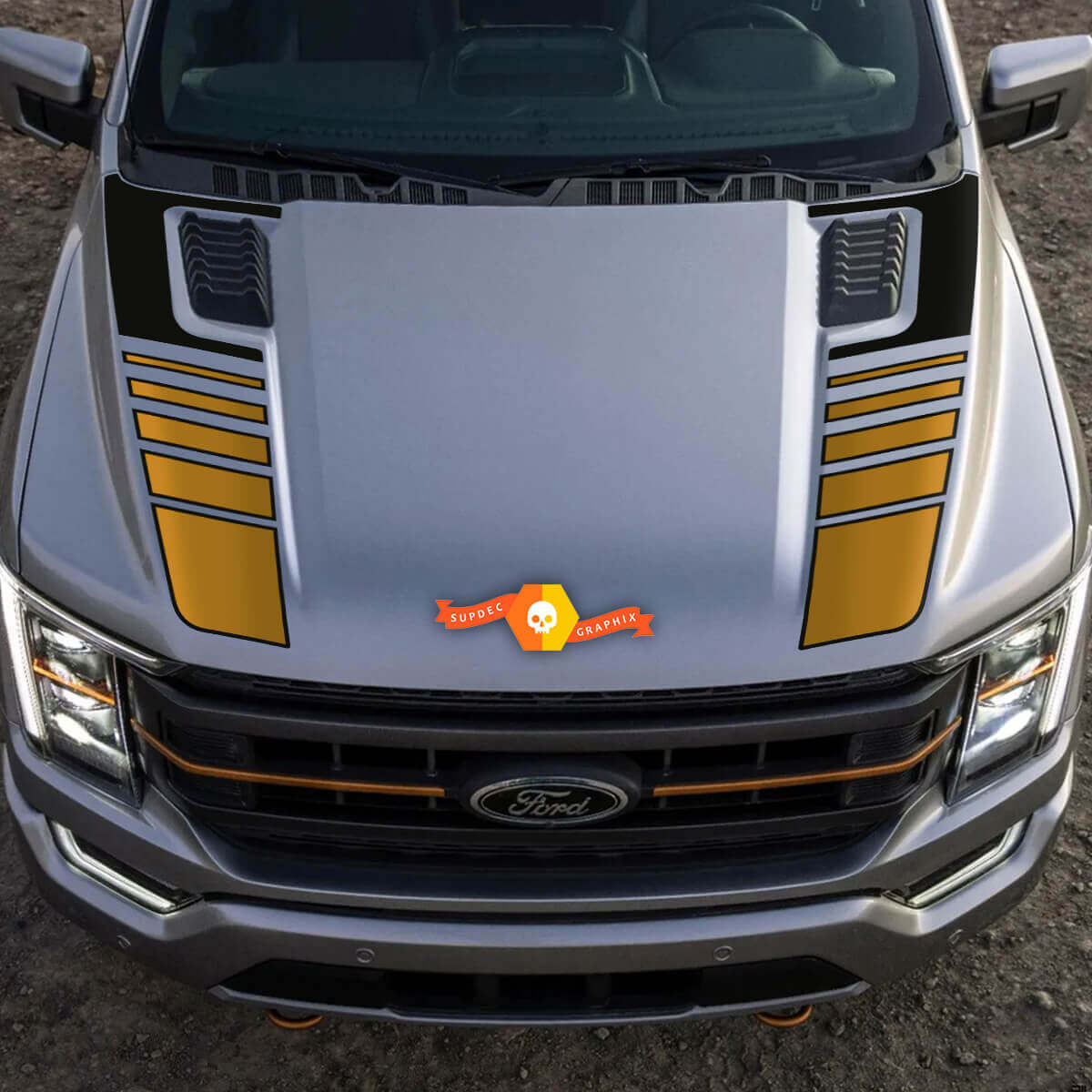 Musclecar truck Tremor Pickup Hood Graphics Musclecar Autocollants en vinyle Décalcomanies 2 couleurs
