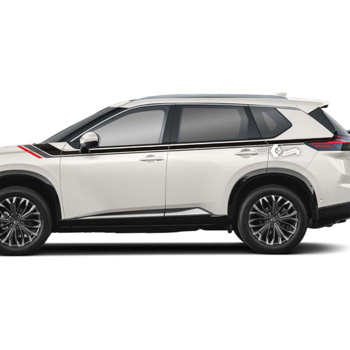 Paire Nissan Rogue Porte Latérale Rocker Panneau Arrière Fender Stripes Autocollant Vinyle Graphique 3 Couleurs
