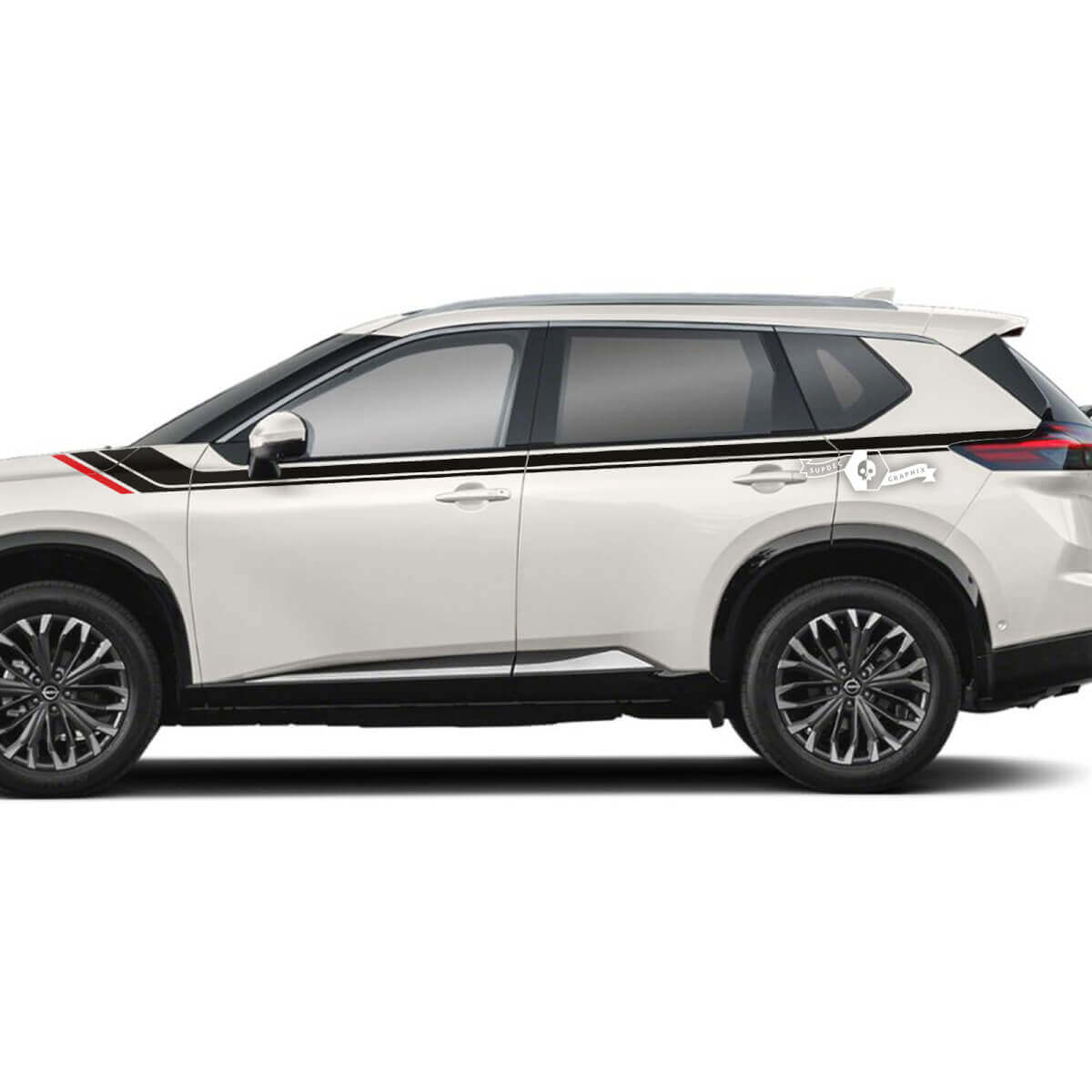 Paire Nissan Rogue Porte Latérale Arrière Fender Stripes Autocollant Vinyle Graphique 2 Couleurs
