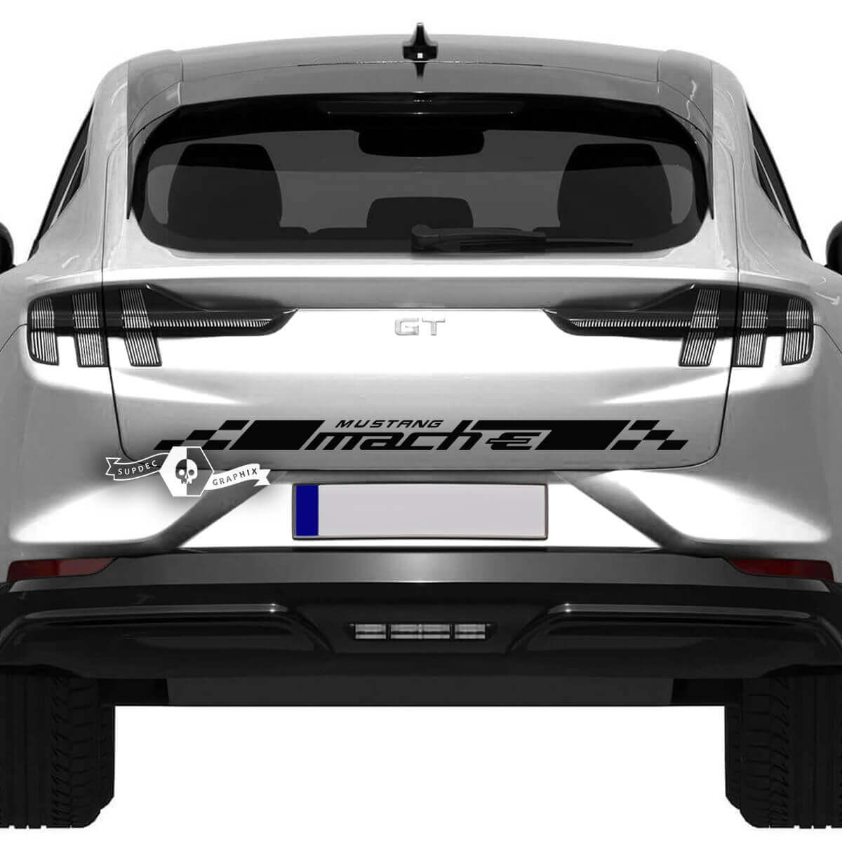 Autocollant à rayures à carreaux arrière pour Ford Mustang MACH-E MACH E, autocollant en vinyle
