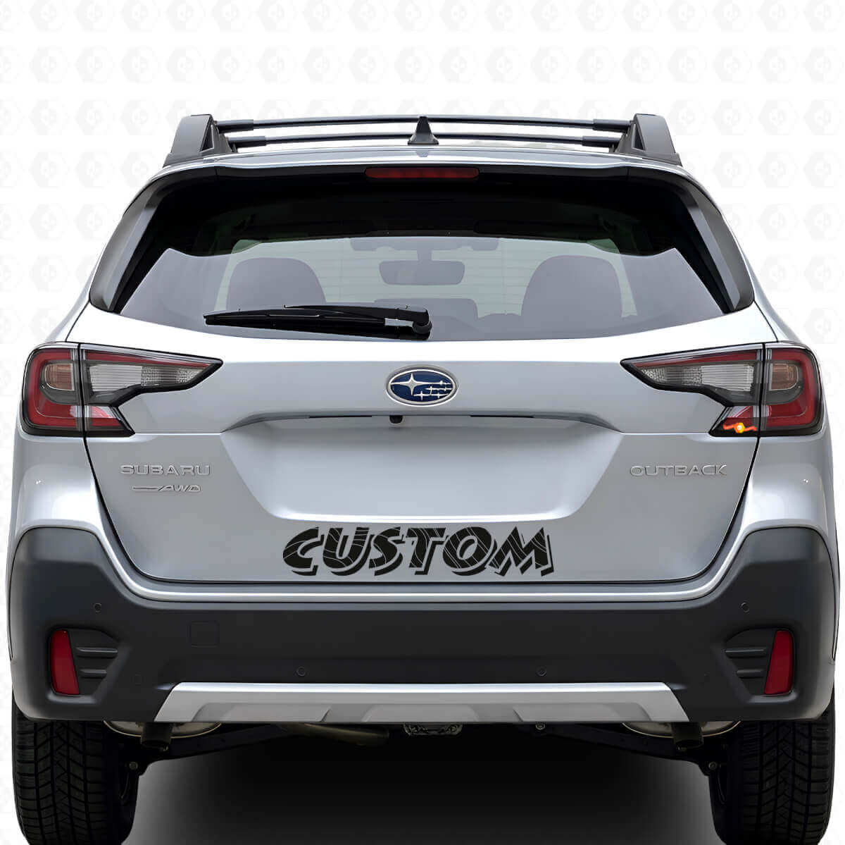 Autocollant en vinyle personnalisé style topographique pour hayon de coffre Subaru Outback